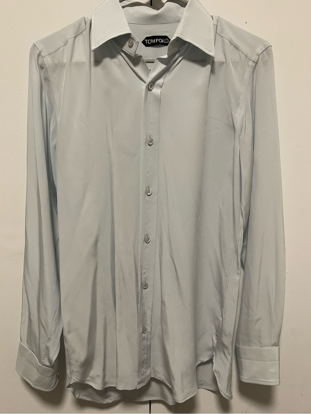 Tom Ford Men's Pale Gray Long-Sleeve Dress Shirt